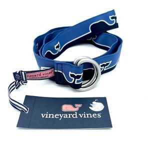 NWT VINEYARD VINES Size XL 41" Boy's Blue WHALE LINE D-Ring Belt